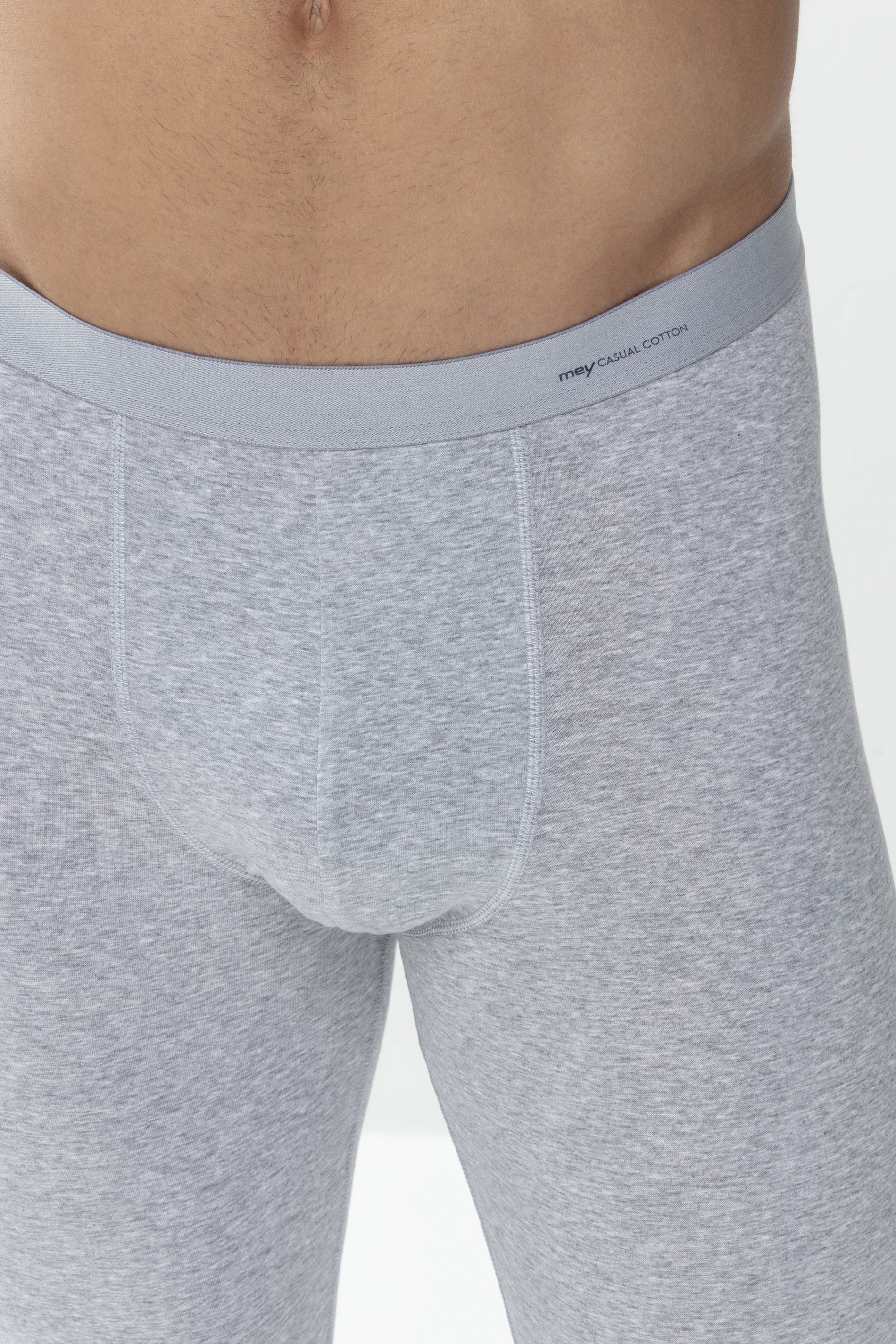 Long-Shorts Light Grey Melange Serie Casual Cotton Detailansicht 01 | mey®