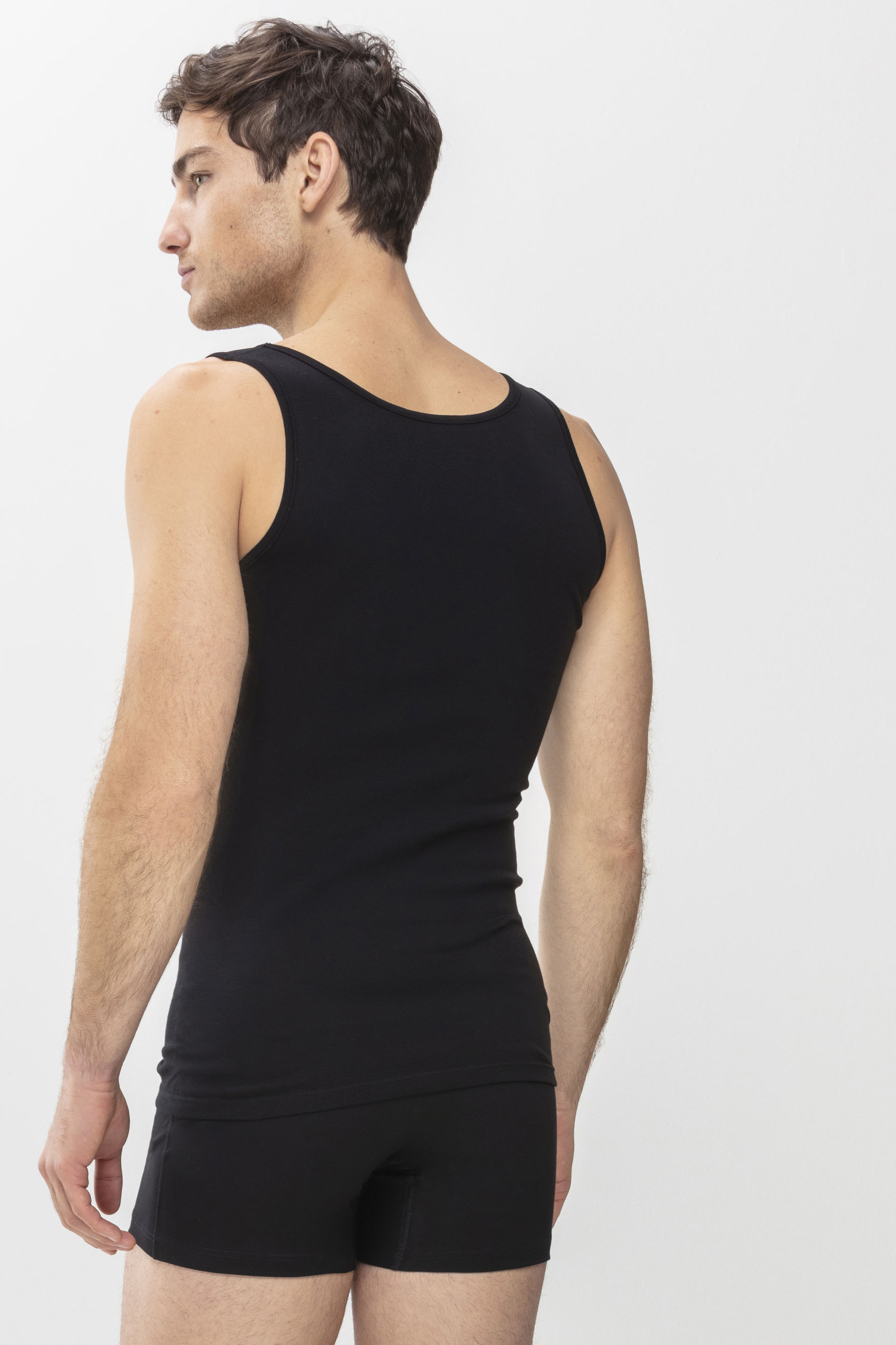 Athletic-Shirt Black Serie Casual Cotton Rear View | mey®