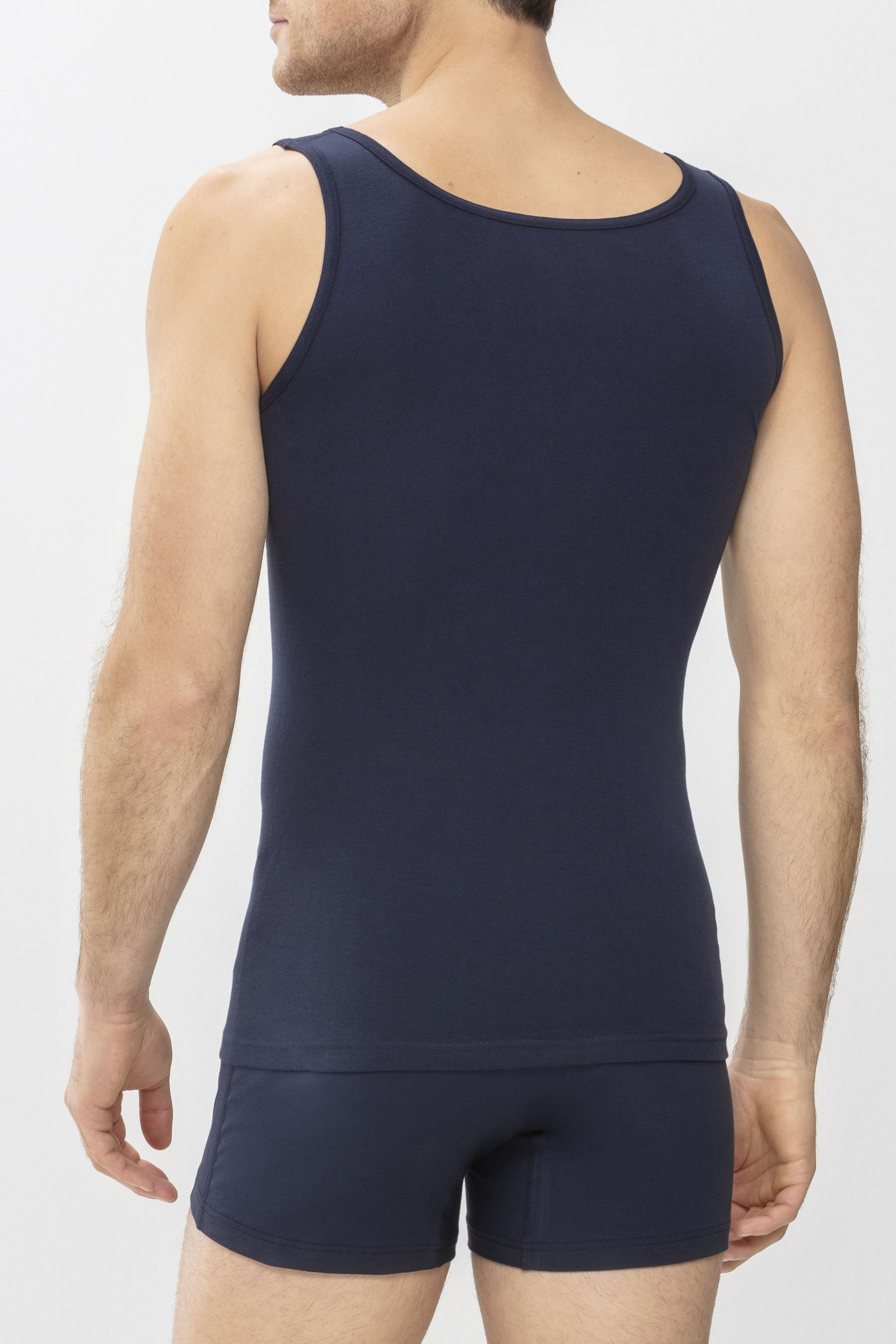 Athletic-Shirt Yacht Blue Serie Casual Cotton Rear View | mey®