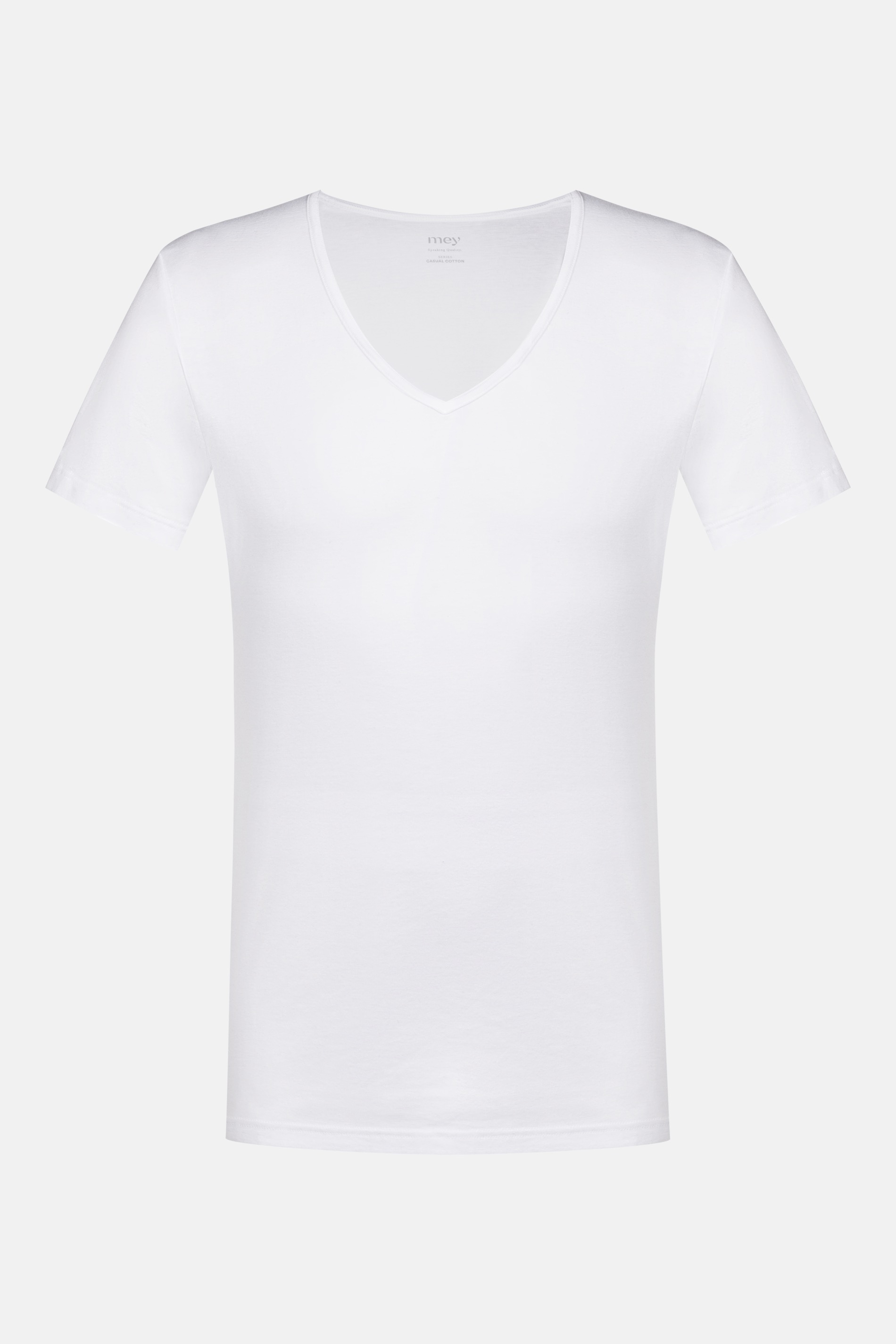 Herenshirt met ronde hals Wit Serie Casual Cotton Uitknippen | mey®