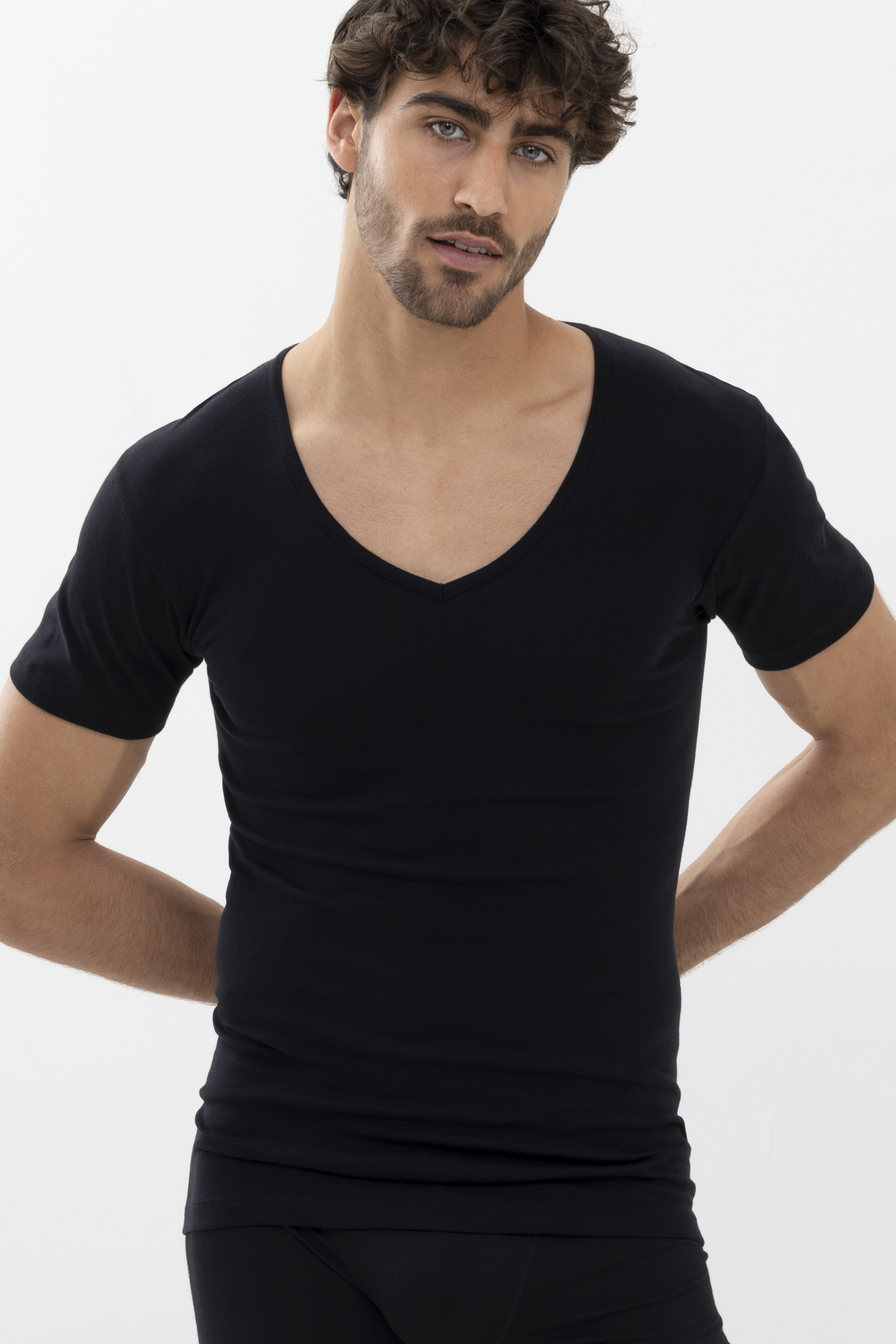 Shirt Zwart Serie Casual Cotton Vooraanzicht | mey®