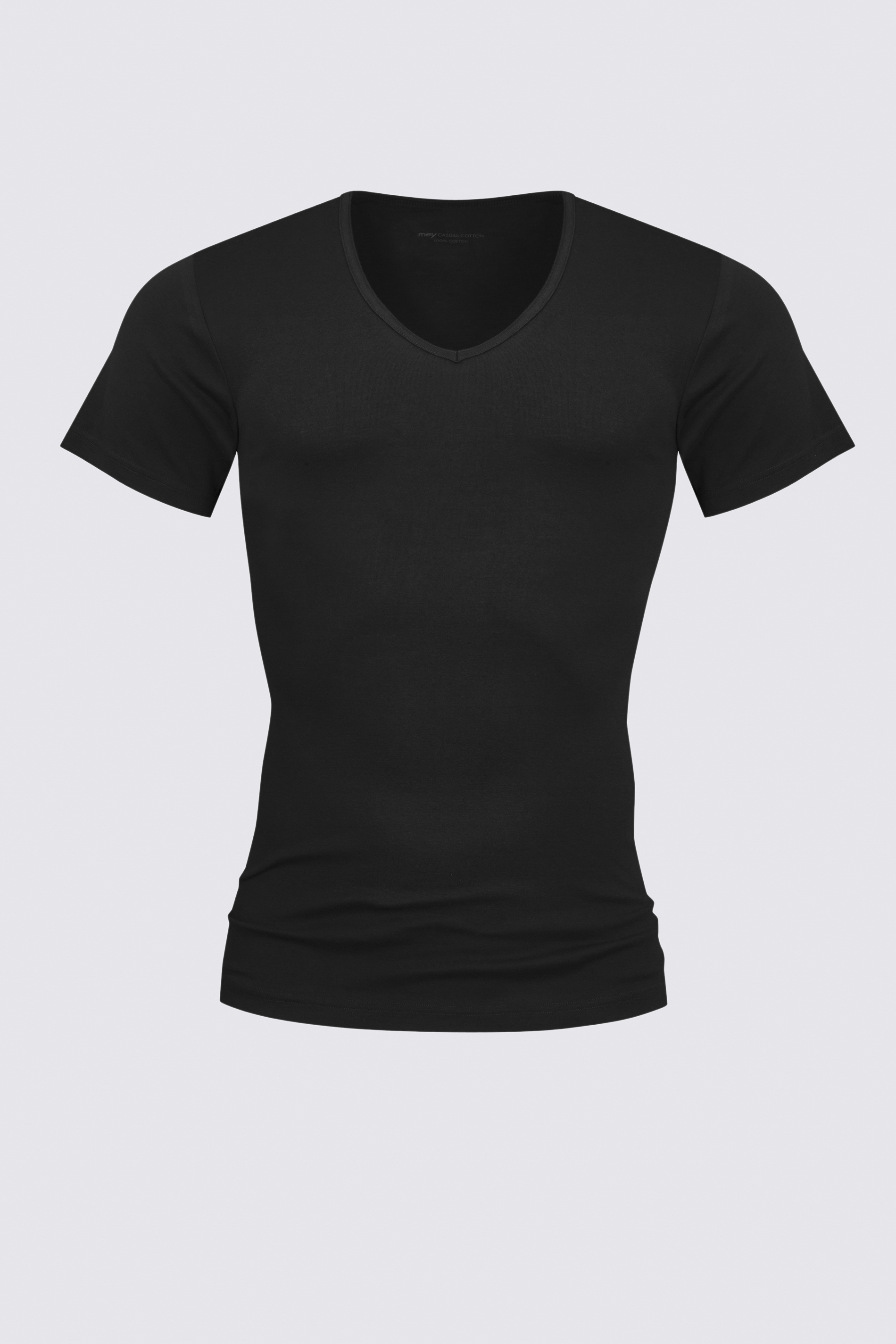 V neck shirt Black Serie Casual Cotton Cut Out | mey®