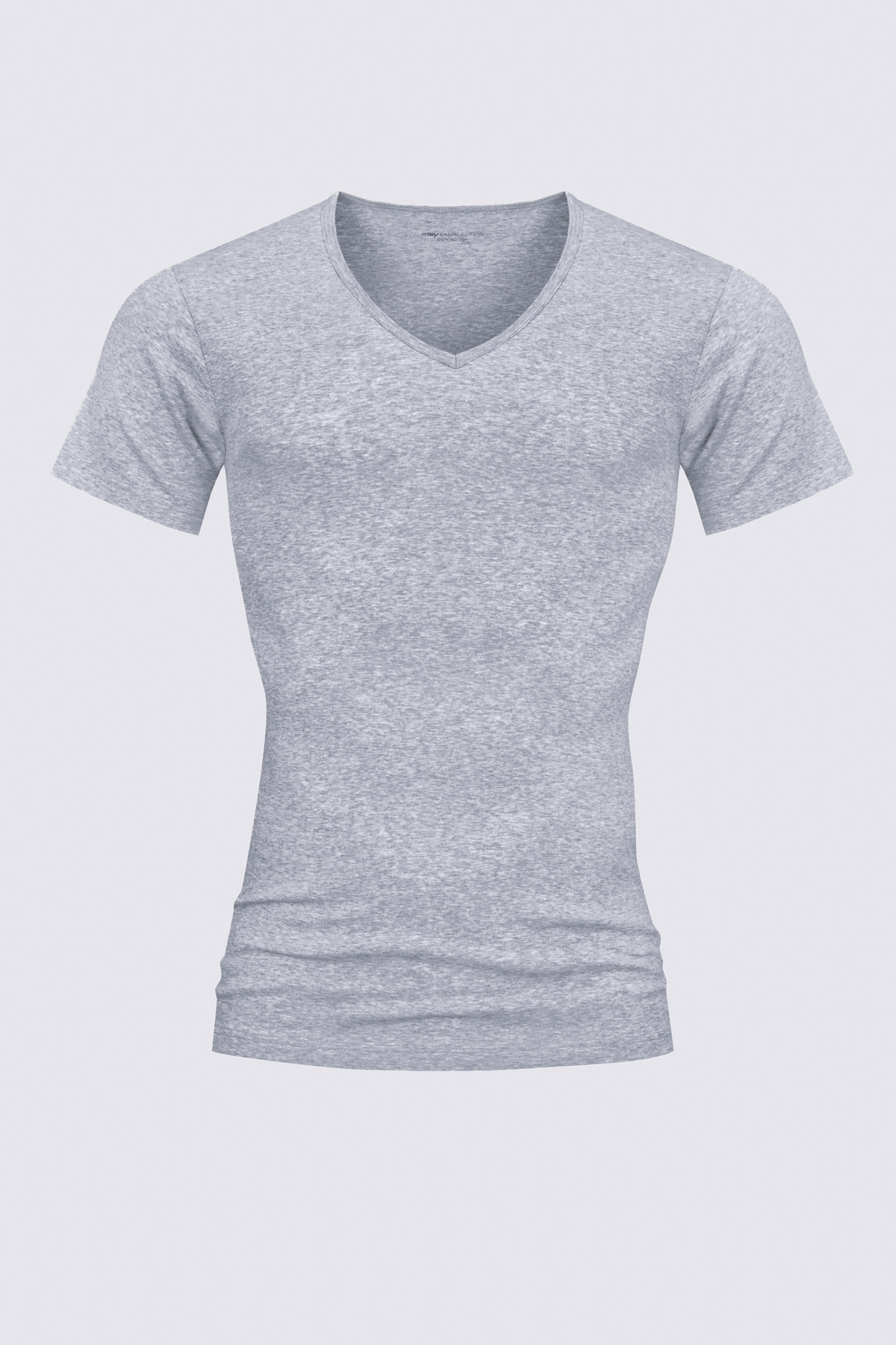 Shirt Light Grey Melange Serie Casual Cotton Cut Out | mey®
