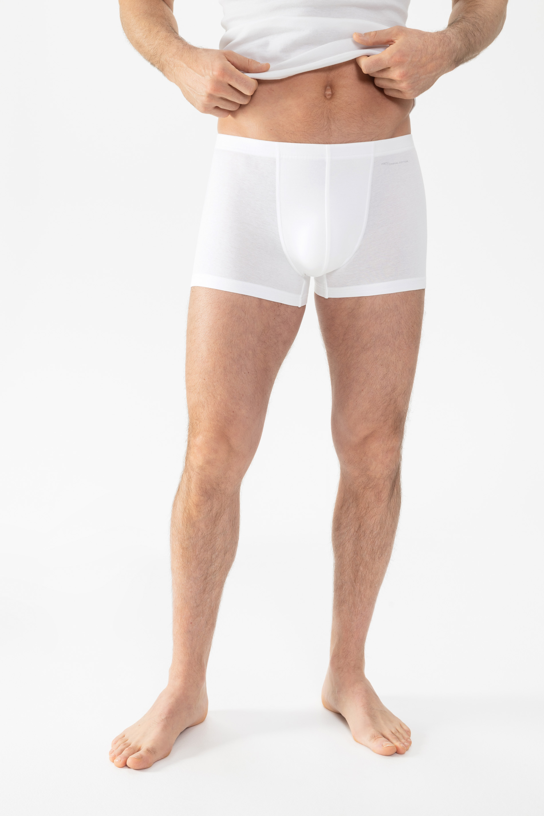 Shorty White Serie Casual Cotton Front View | mey®