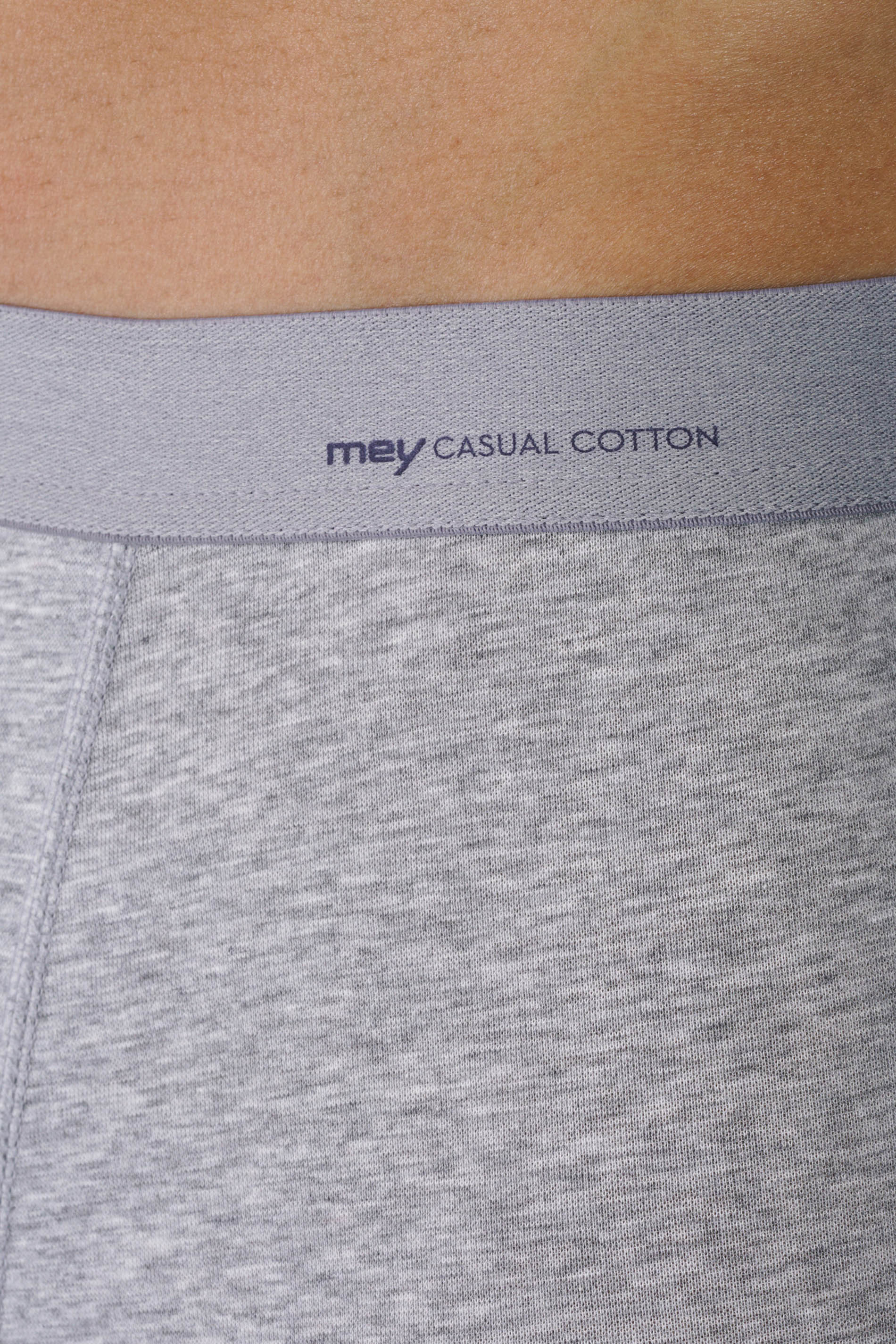 Shorty Light Grey Melange Serie Casual Cotton Detailansicht 01 | mey®
