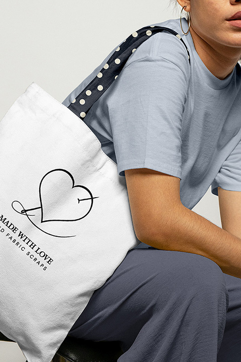 Tote Bag "Made with Love" Uni Basic Vooraanzicht | mey®