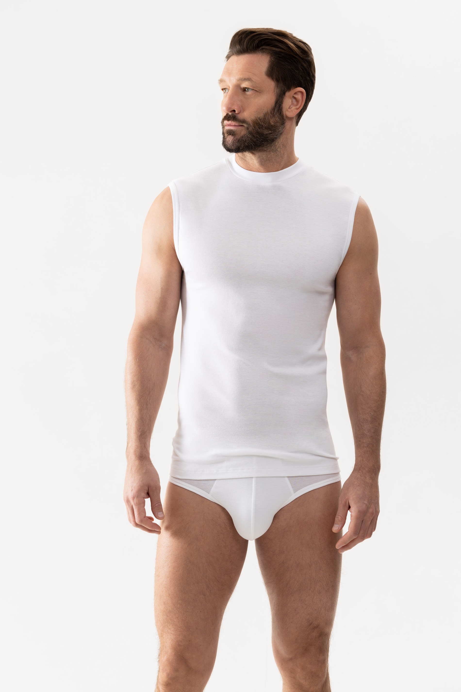 Muskel-Shirt White Serie Noblesse Front View | mey®