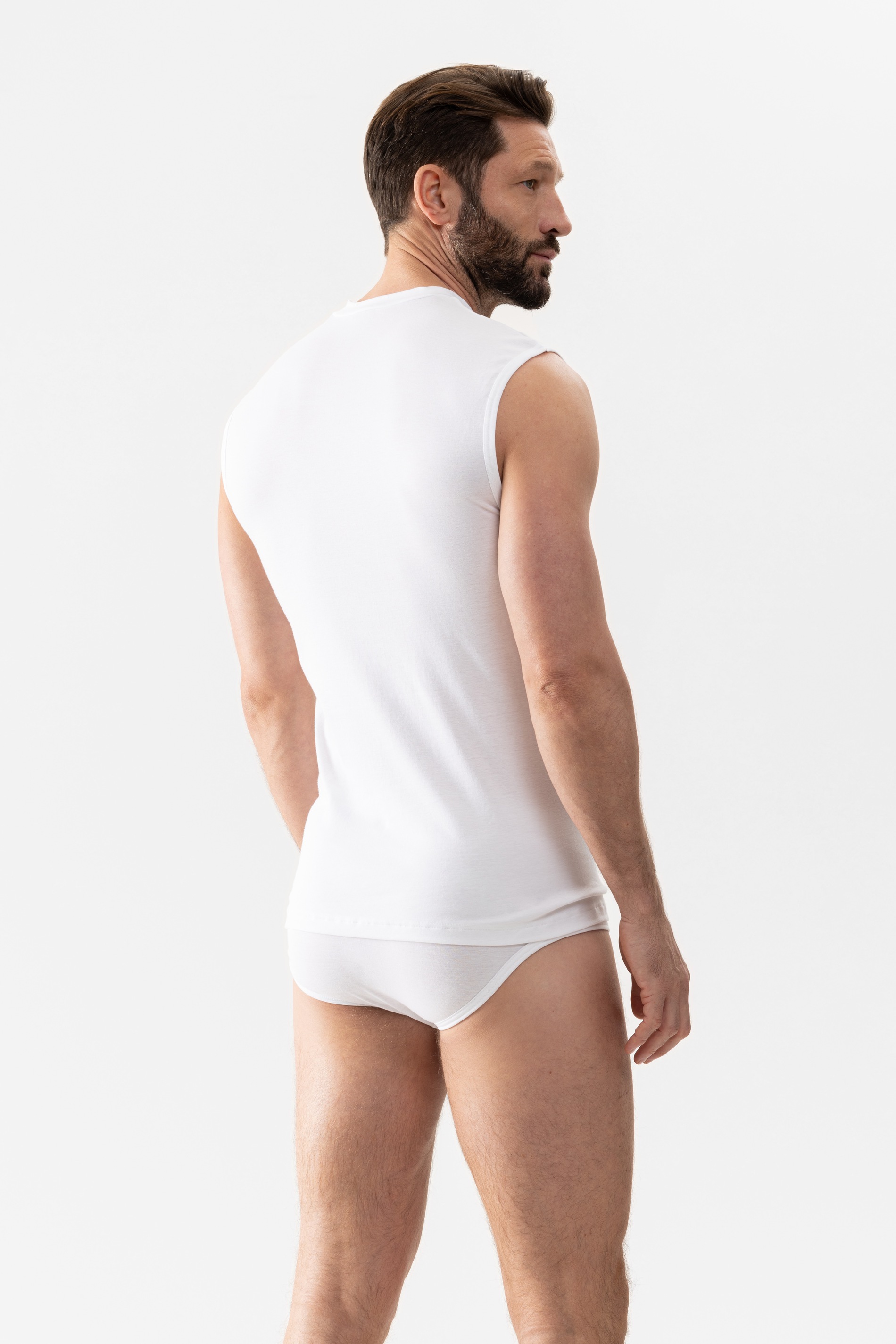 Muskel-Shirt White Serie Noblesse Rear View | mey®