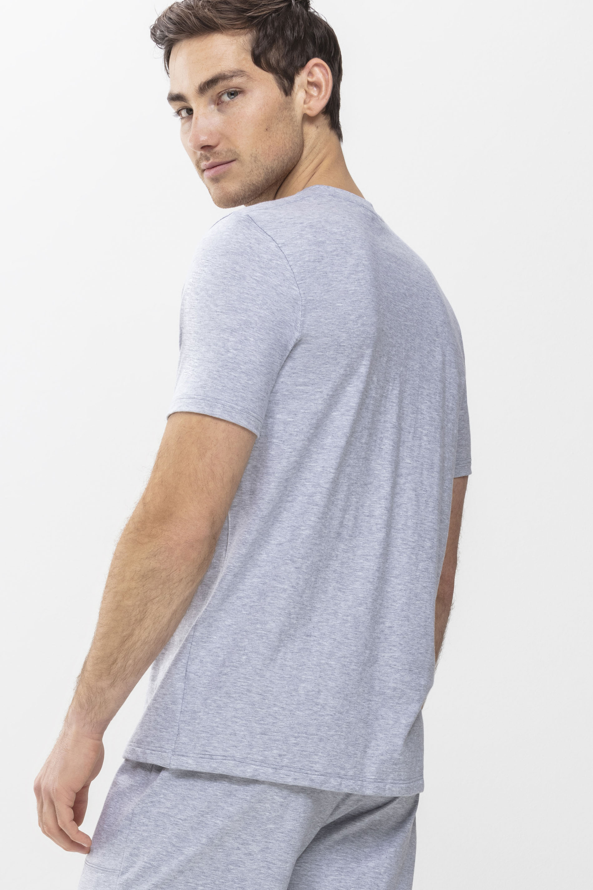 Shirt Light Grey Melange Serie Ringwood Rear View | mey®