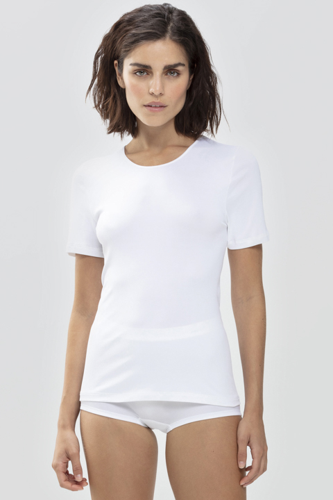 Short-sleeved top White Serie Emotion Front View | mey®