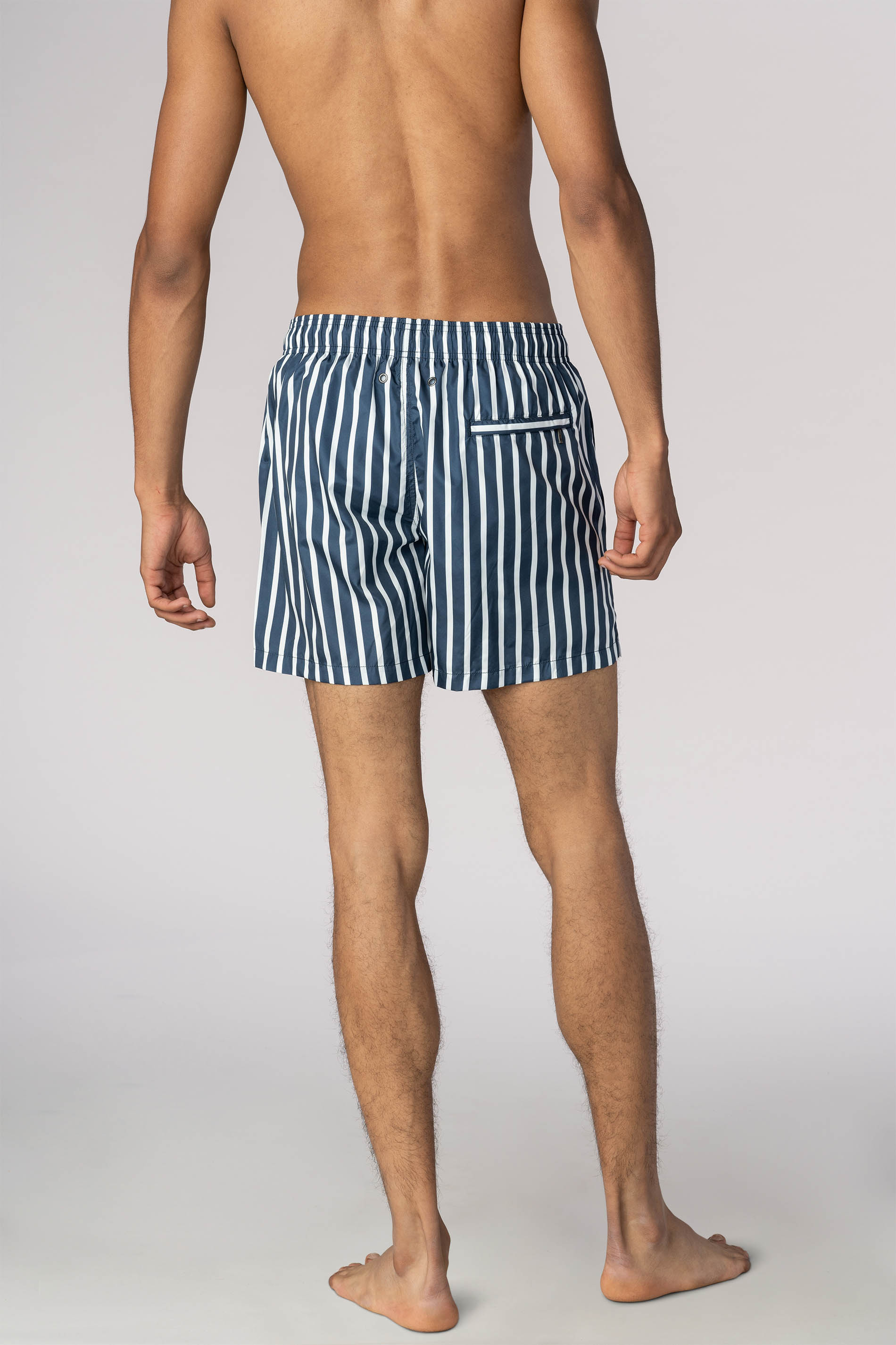 Swim shorts Yacht Blue Serie Marco Stripes  Rear View | mey®