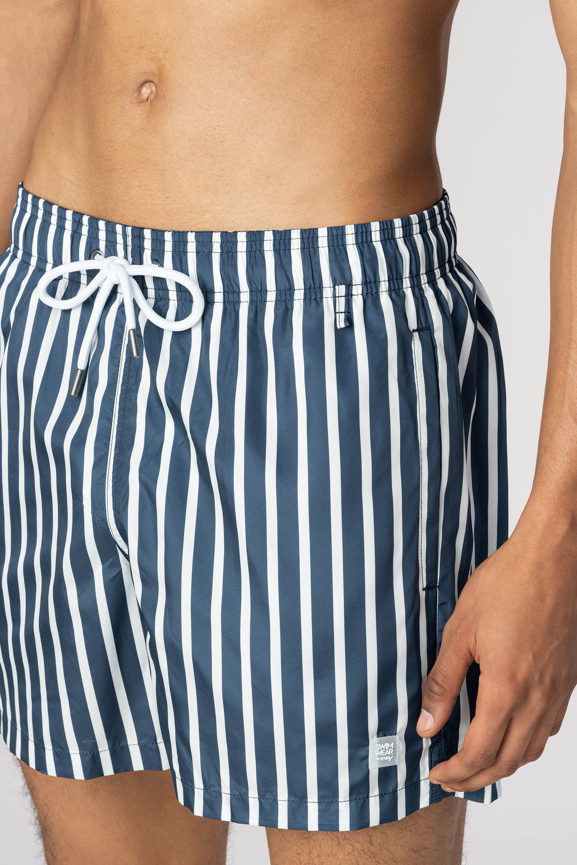 Swim shorts Yacht Blue Serie Marco Stripes  Detail View 01 | mey®