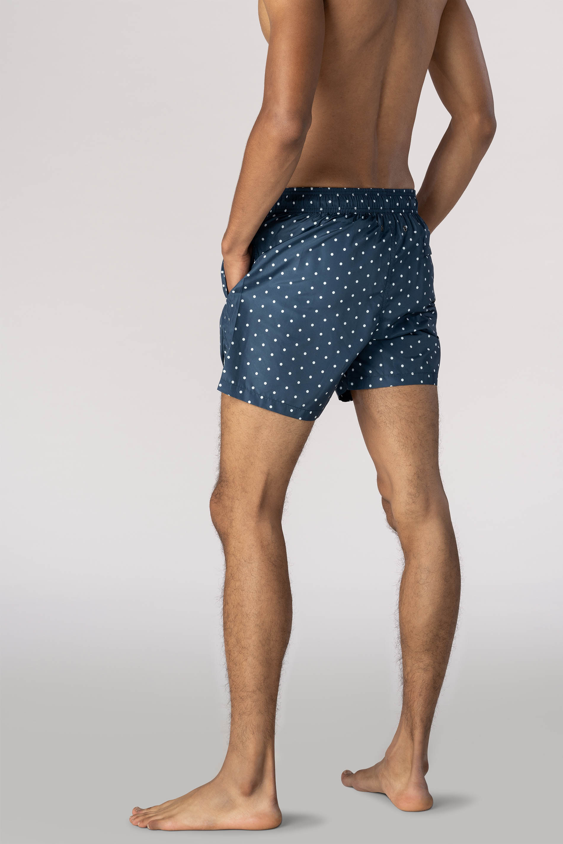 Swim shorts Yacht Blue Serie Dots Rear View | mey®