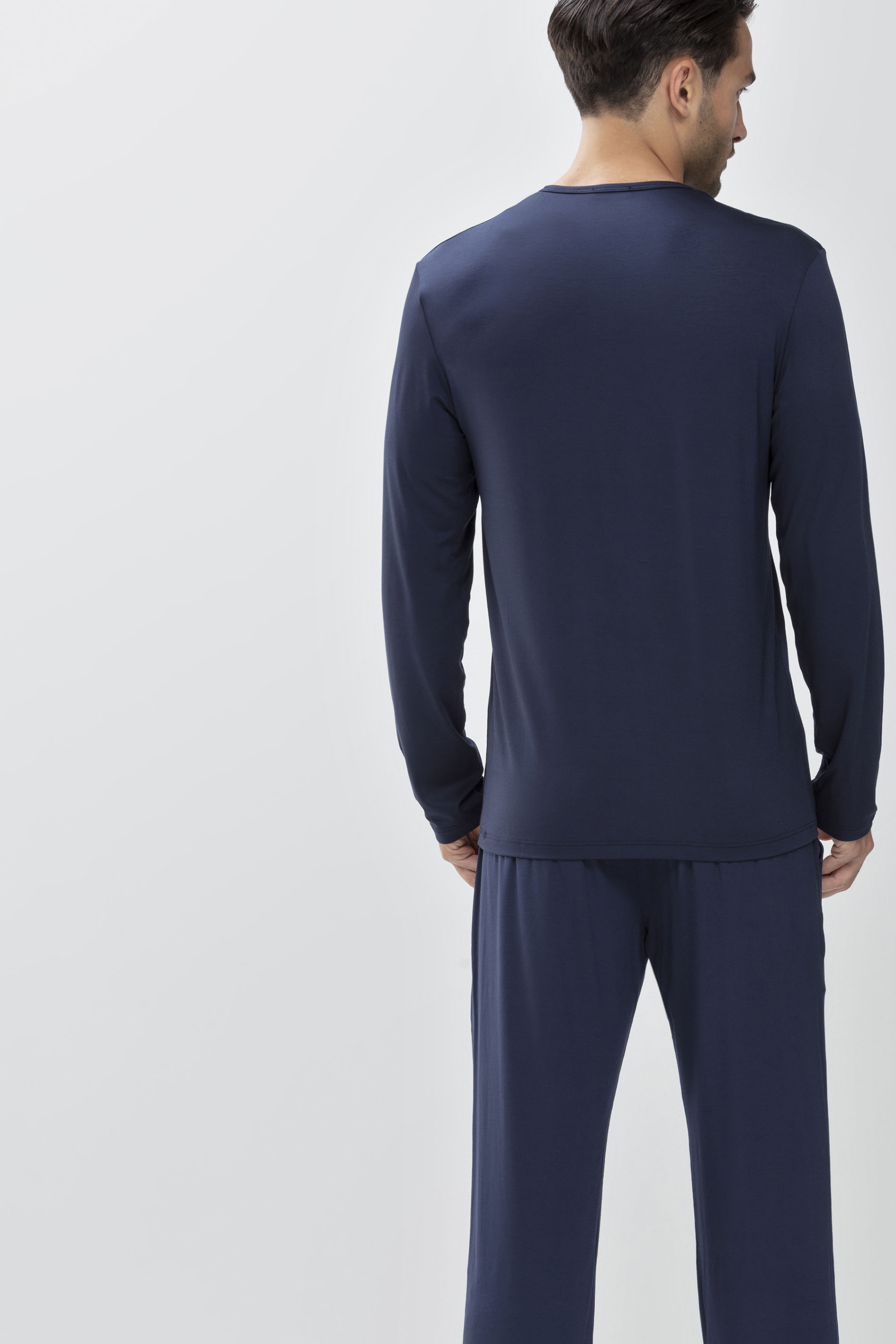 Shirt langarm Yacht Blue Serie Jefferson Modal Achteraanzicht | mey®