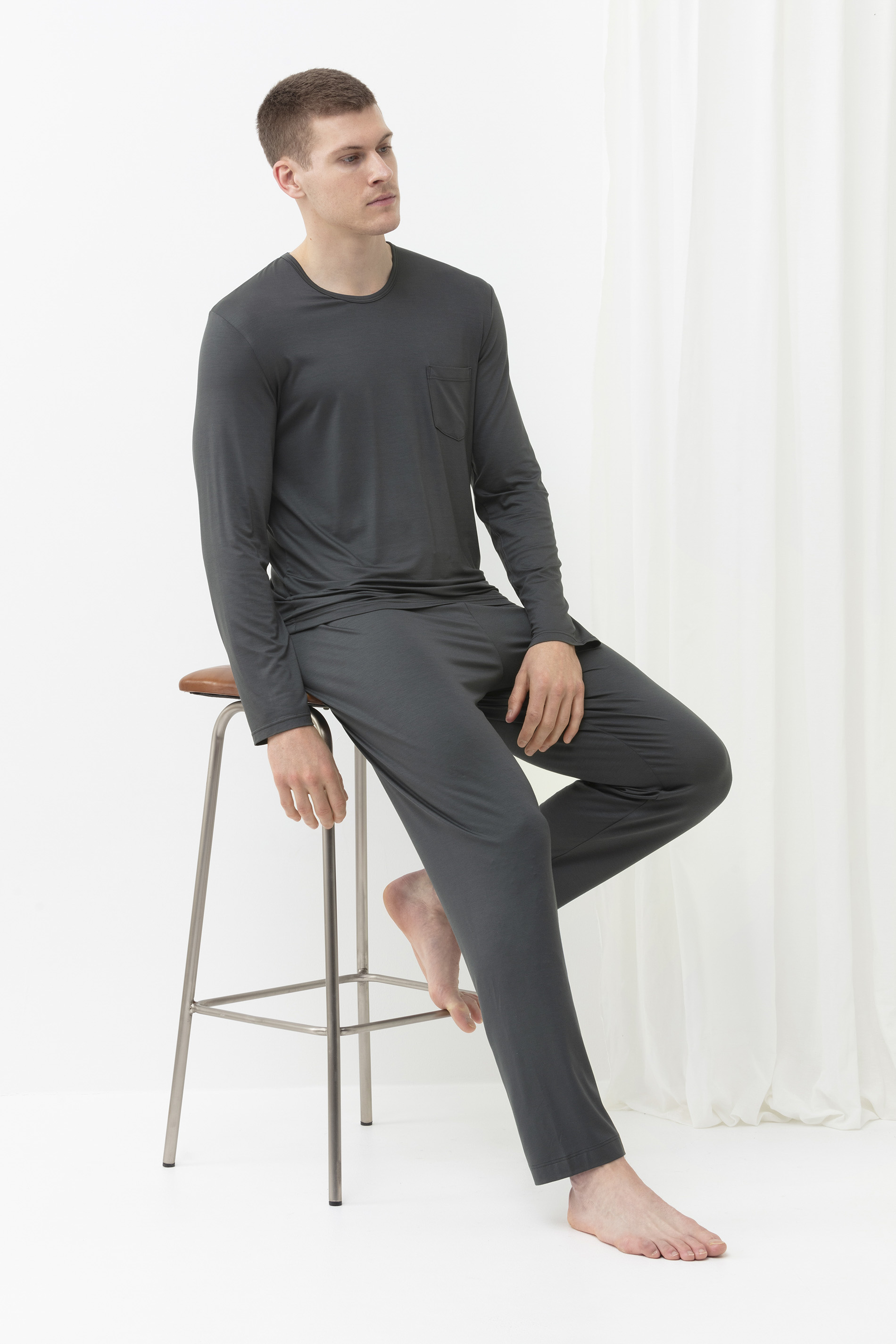 Homewear shirt Stormy Grey Serie Jefferson Modal Festlegen | mey®
