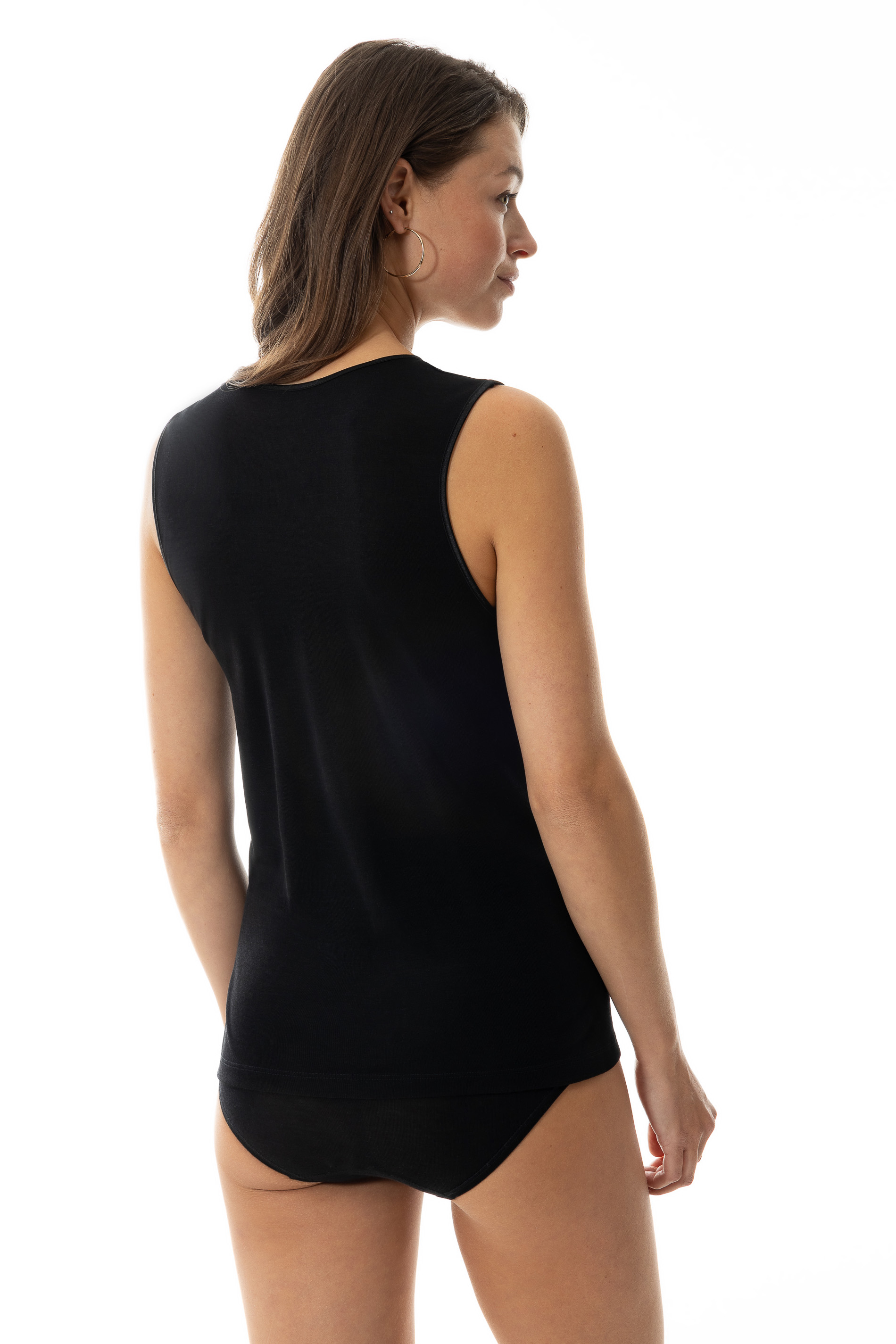 Sleeveless vest Black Serie Exquisite Rear View | mey®