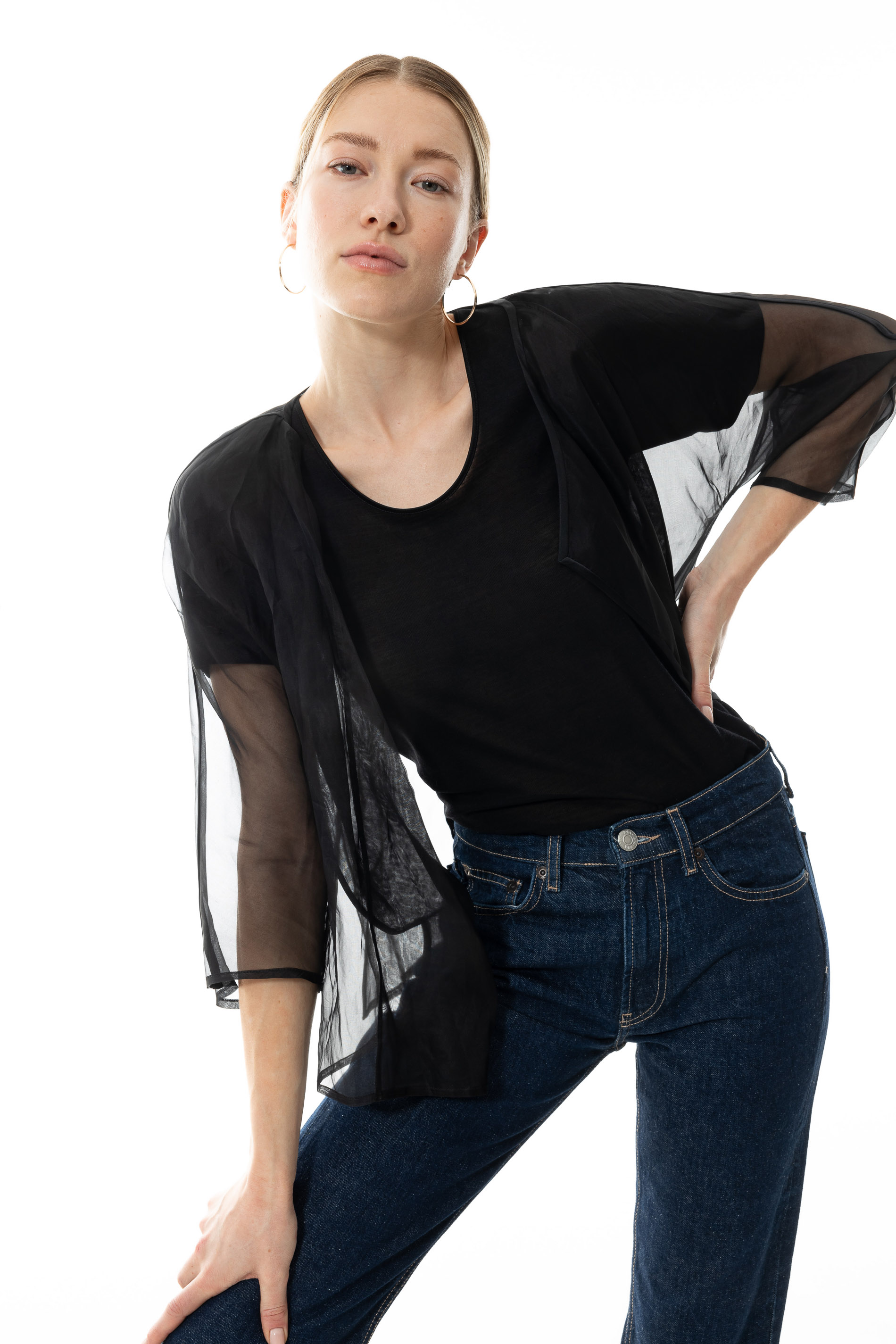 Short-sleeved vest Black Serie Exquisite Festlegen | mey®
