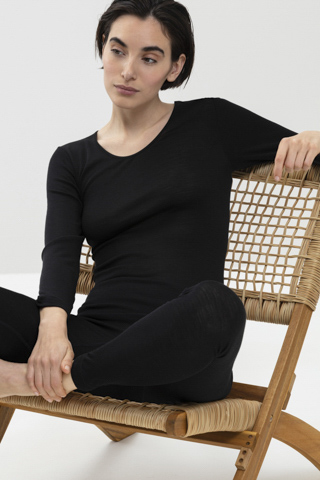 Shirt langarm Zwart Serie Exquisite Vooraanzicht | mey®