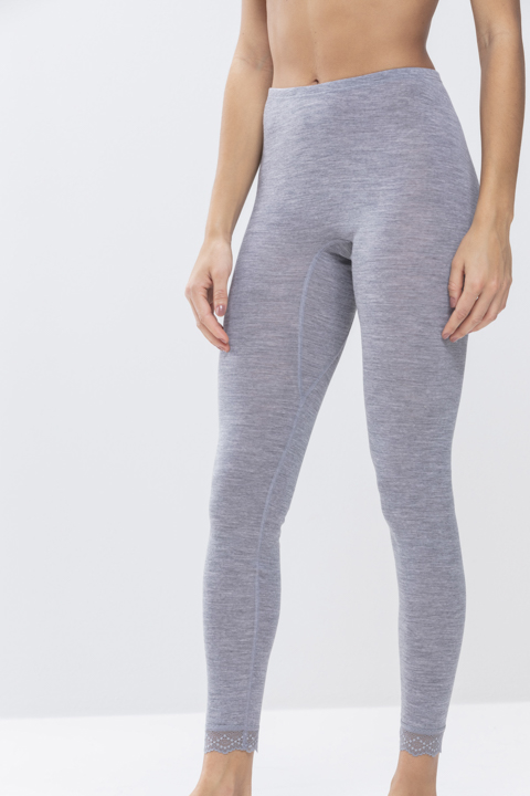 Dames 7/8 pants Mid Grey Melange Serie Silk Touch Wool Vooraanzicht | mey®