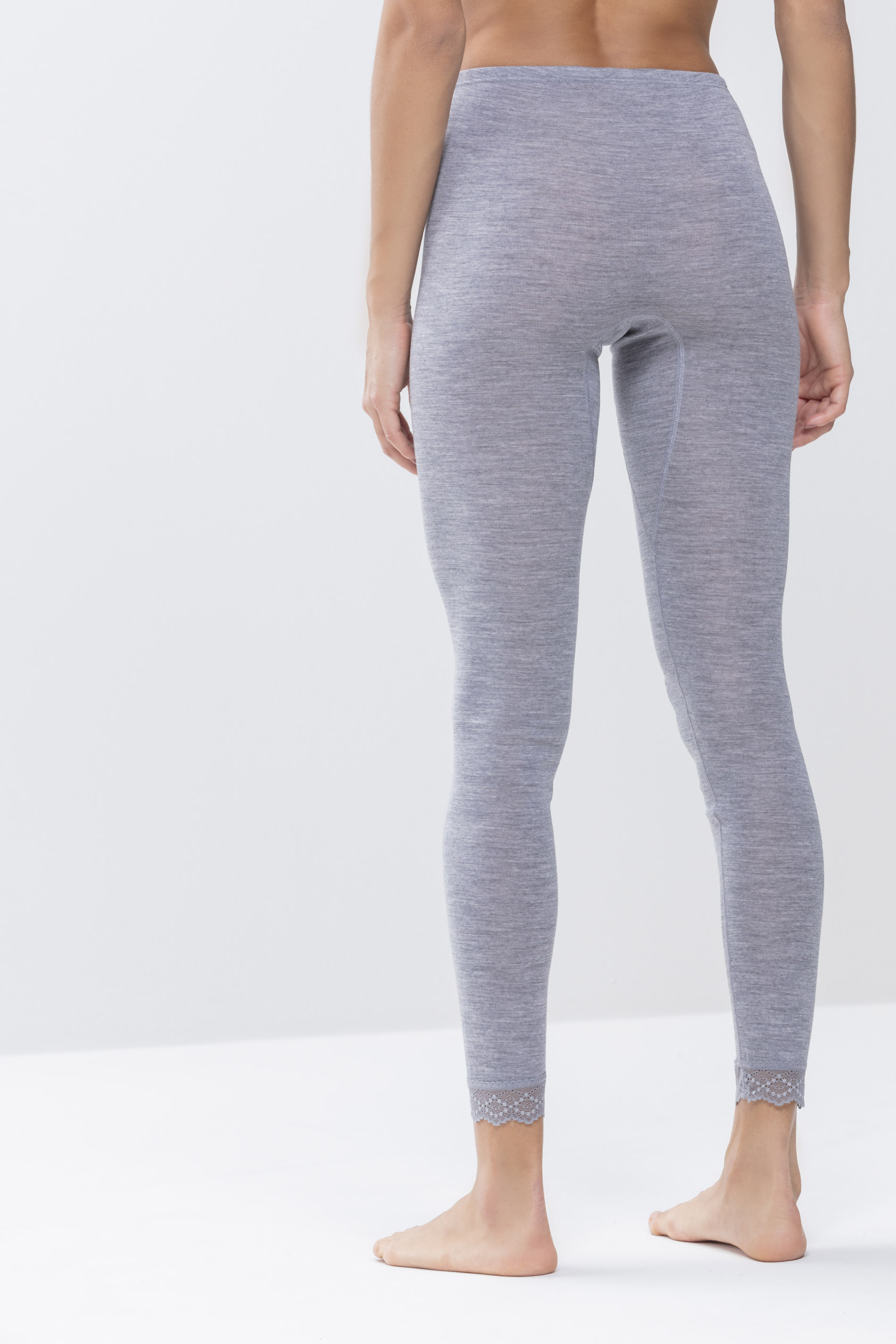 Panty Mid Grey Melange Serie Silk Touch Wool Rear View | mey®