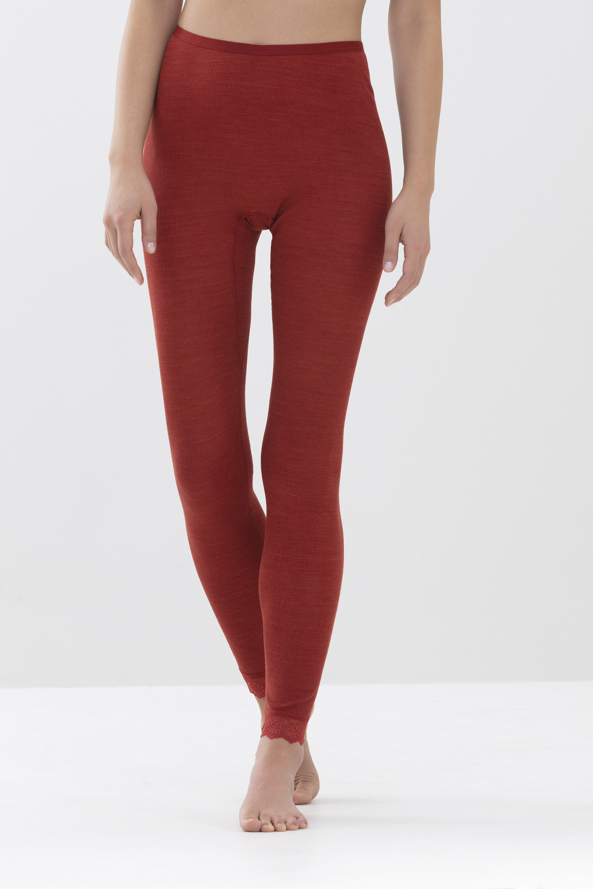 Leggings Red Pepper Serie Silk Rib Wool Frontansicht | mey®