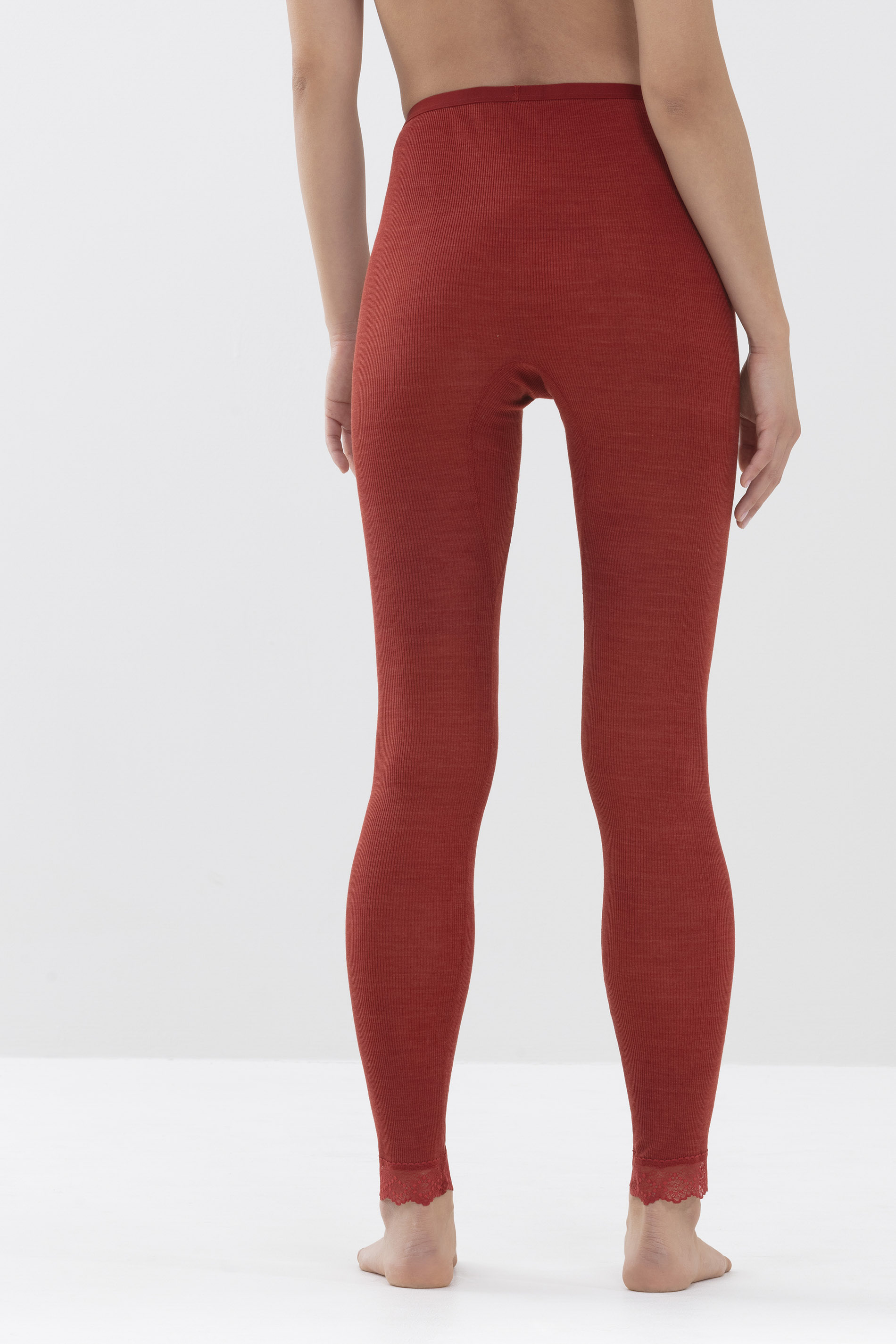Leggings Red Pepper Serie Silk Rib Wool Rückansicht | mey®