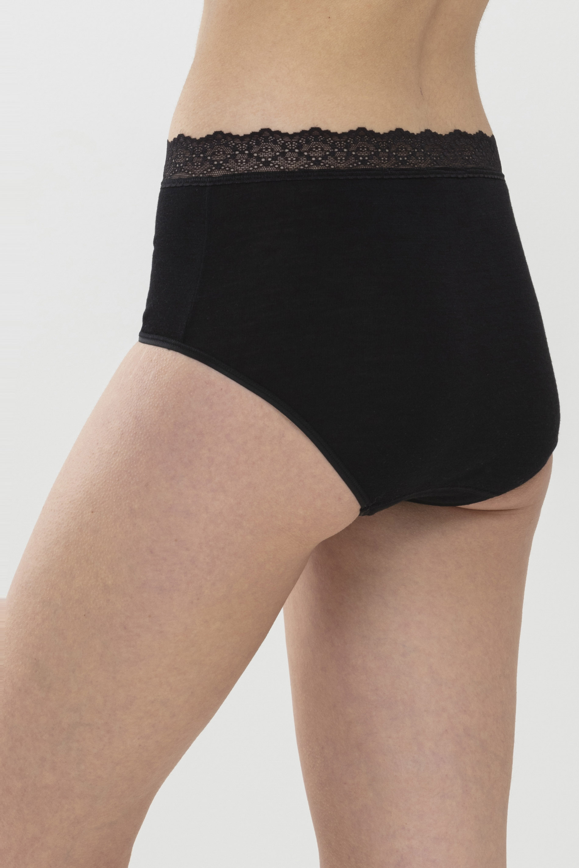 Panty Zwart Serie Silk Touch Wool Achteraanzicht | mey®