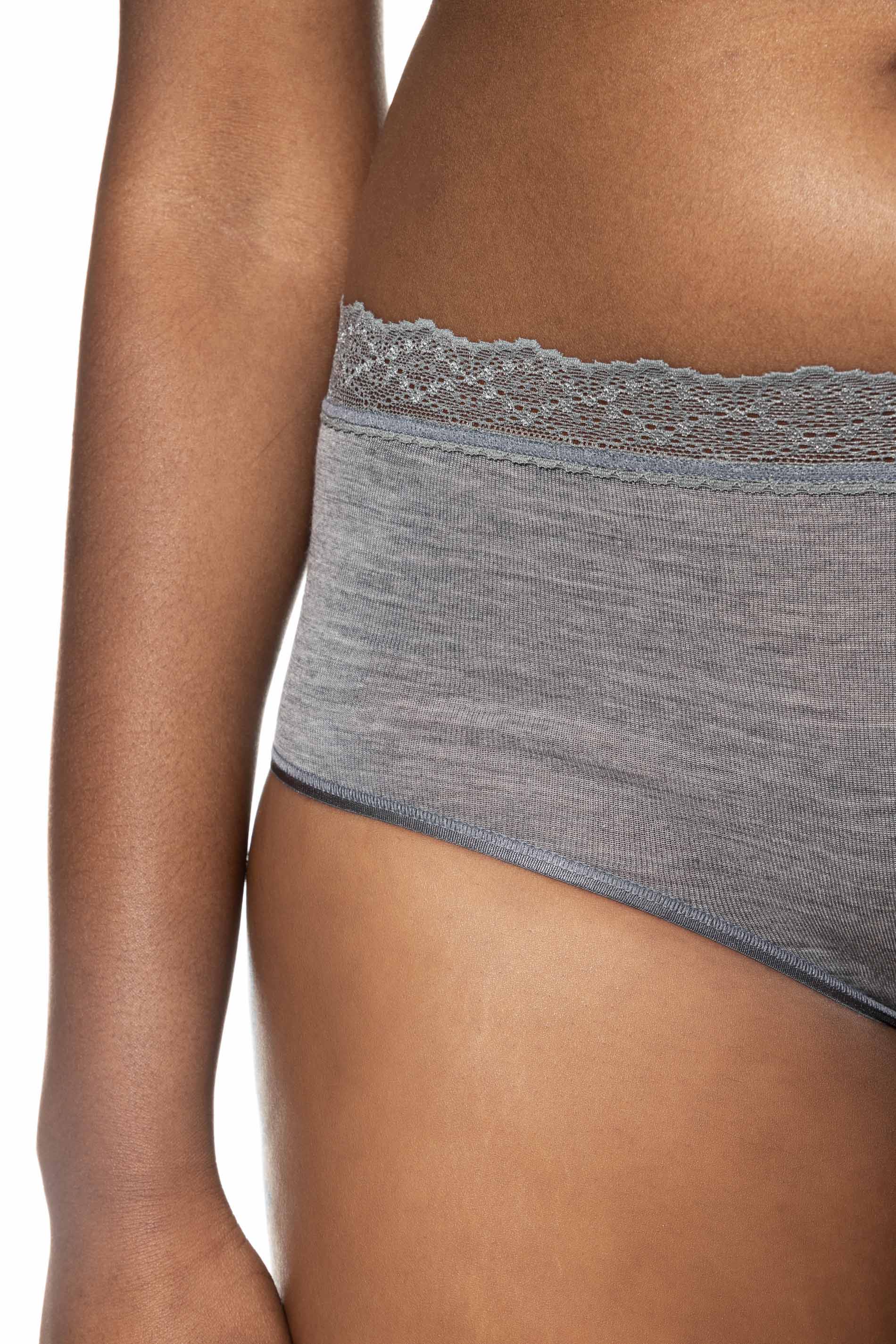 Panty Mid Grey Melange Serie Silk Touch Wool Detailansicht 01 | mey®
