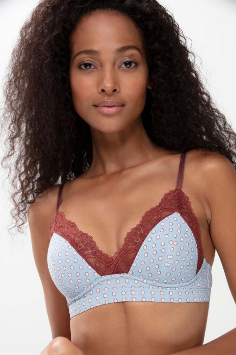 Triangle bra | no underwire Air Blue Serie Poetry Front View | mey®
