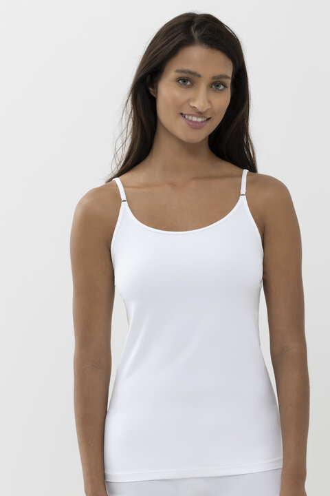 Spaghetti top White Serie Soft Shape Front View | mey®