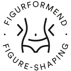 Icon for shaping effect and figure-forming cut: woman’s waist with briefs and two arrows from the left and right | mey®