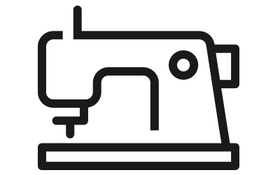 Icon Nähmaschine für die Herstellung des Produkts in der Produktionskette 