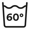 Care symbol: hygienic wash, washable at up to 60 °C | mey®