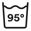Care symbol: hot wash, washable at up to 95 °C | mey® 
