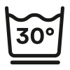 Waschsymbol, waschbar bis 30 °C im Schonwaschgang | mey®