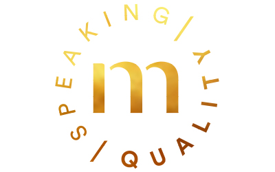 Golden Speaking Quality icon with the mey “m” in the middle for the highest-quality series | mey®