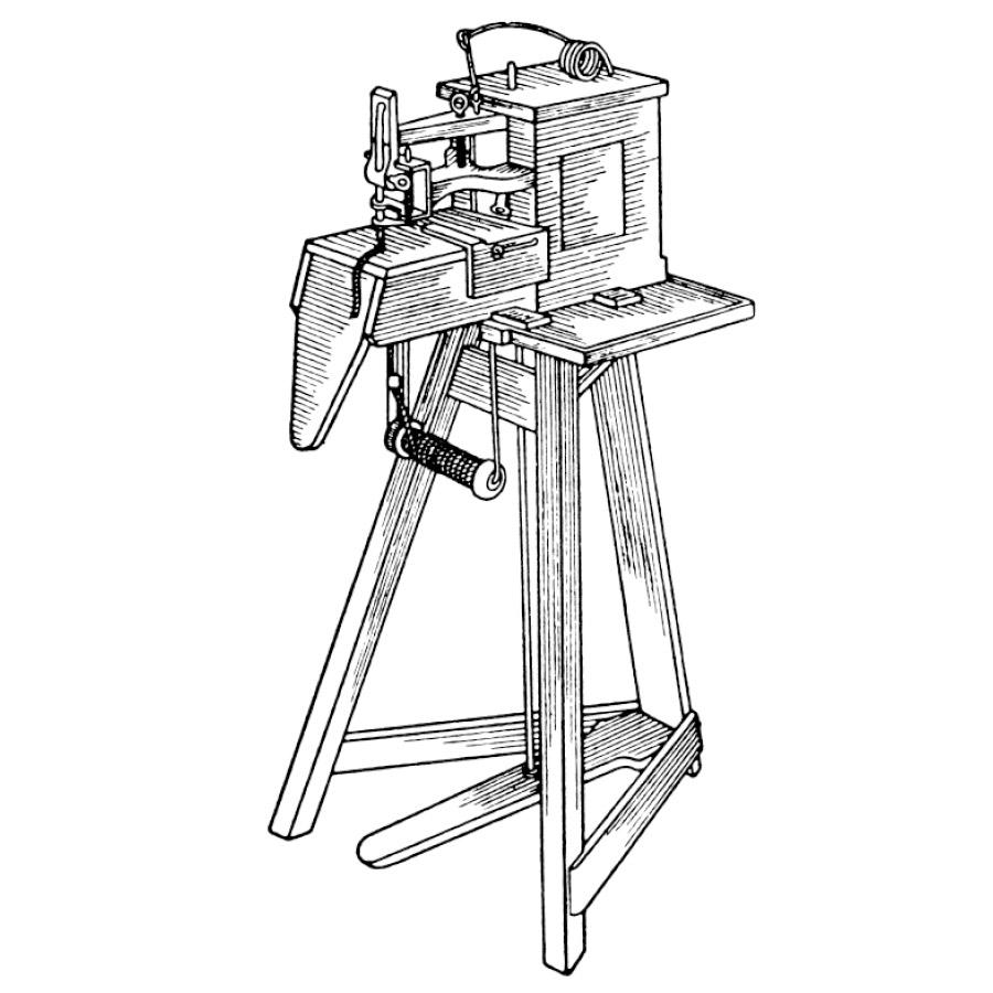 Sketch of the Barthélemy Thimonnier sewing machine | mey®