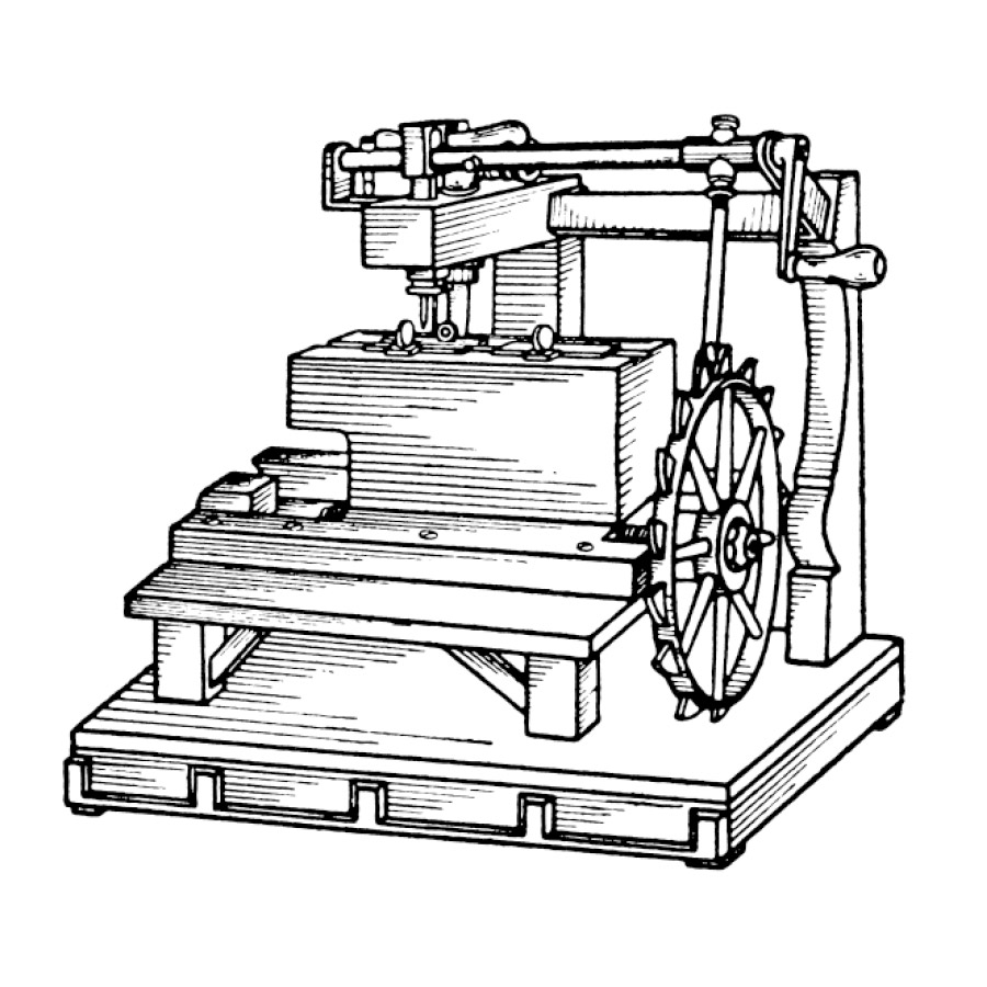 Sketch of the Thomas Saint sewing machine | mey®