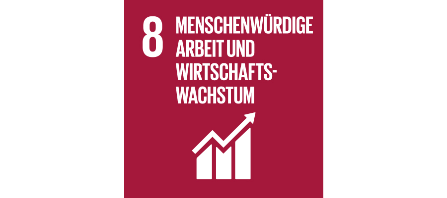 Icon SDG Nr. 8 menschenwürdige Arbeit und Wirtschaftswachstum | mey®