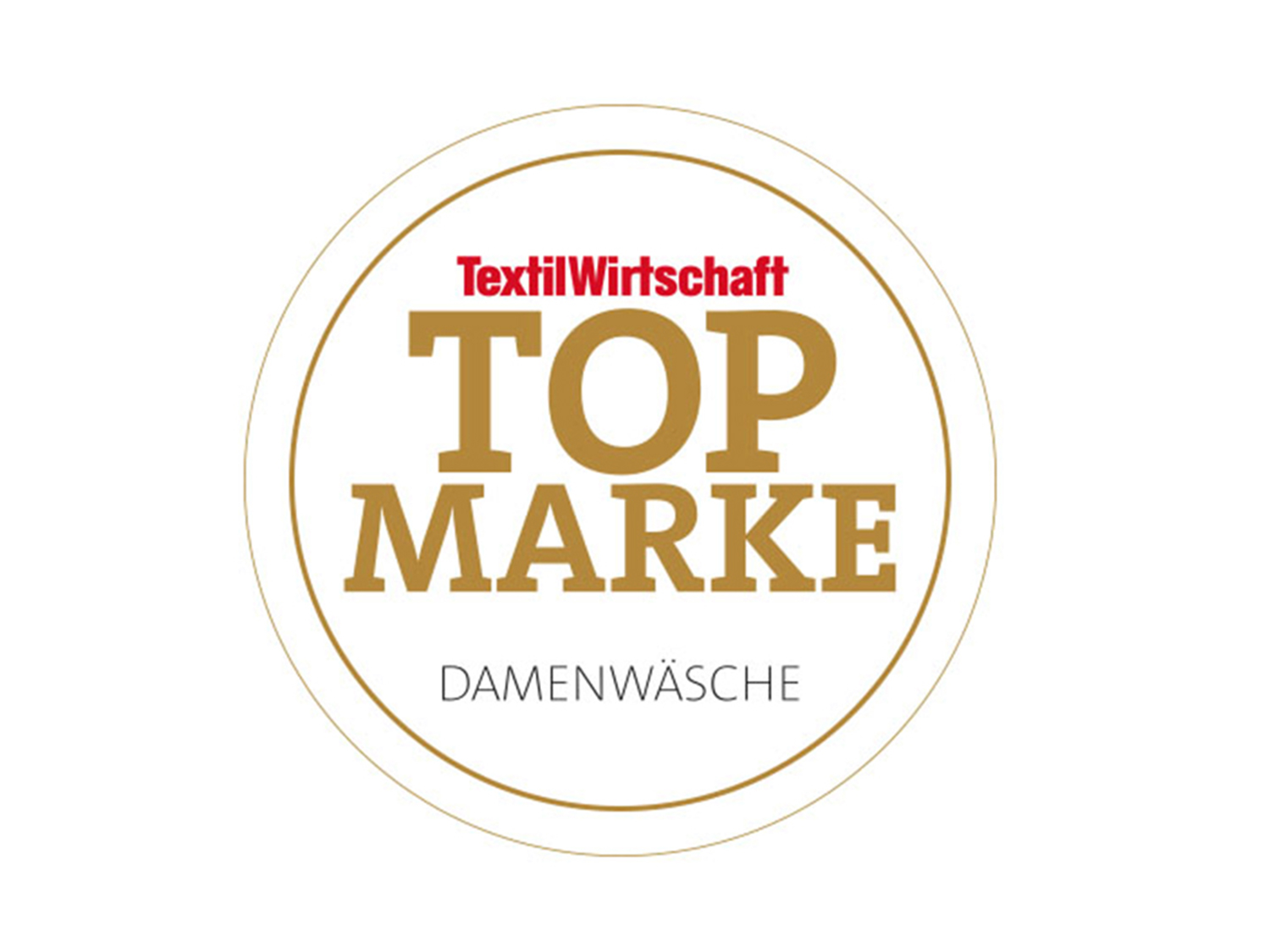 Siegel des Magazins Textilwirtschaft für die TOPMARKE DAMENWÄSCHE 2018 Auszeichnung | mey®