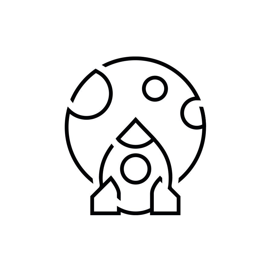 Icon Leitbild Vision, Rakete vor dem Mond | mey®