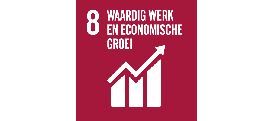 Symbol SDG Nr 8 waardig werk en economische groei | mey®
