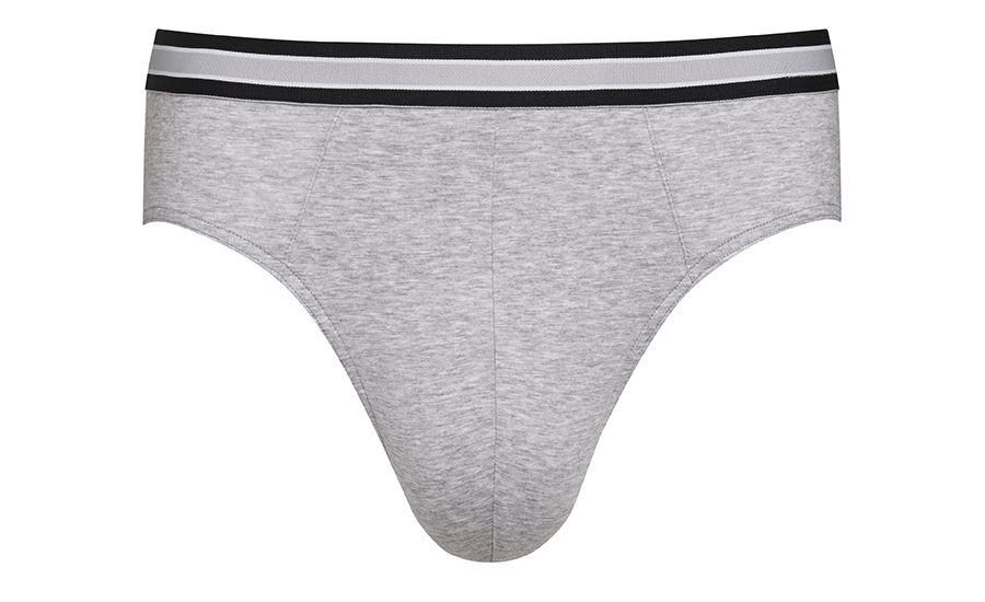 Mini briefs in grey melange from the RE:THINK series with a black striped waistband | mey®