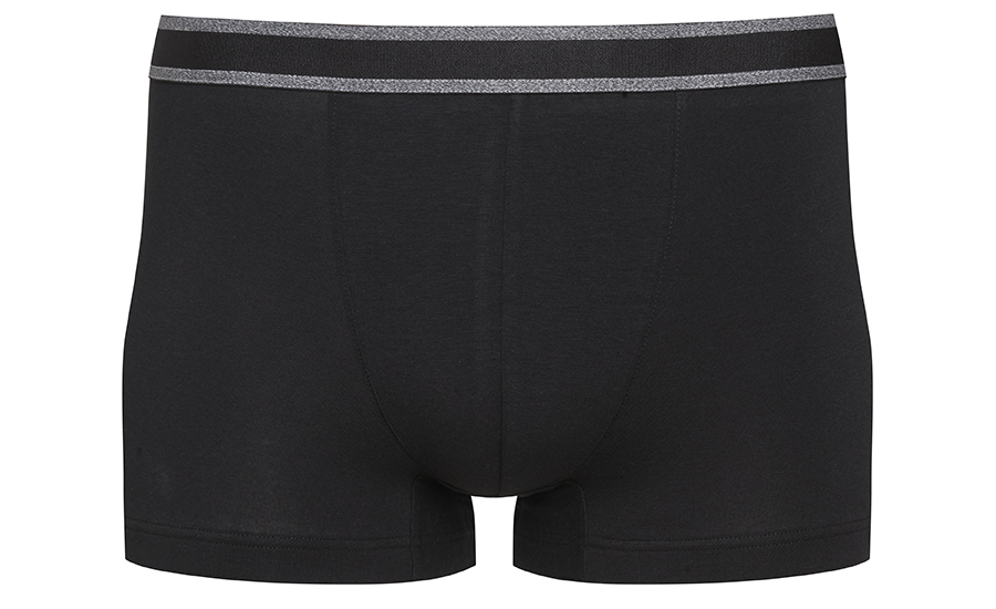 Shorties in black from the RE:THINK series with a grey striped waistband | mey®