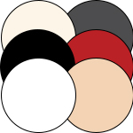 serie Illusion: ronde cirkels in de kleuren wit, zwart, champagne, Cream Tan, robijn en New Black Diamond | mey®