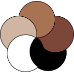 Business Class series, coloured circles in white, Light Skin, Medium Skin, Dark Skin and black | mey®