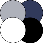 serie Casual Cotton, ronde cirkels in de kleuren wit, zwart, Yacht Blue en grijs melange | mey®