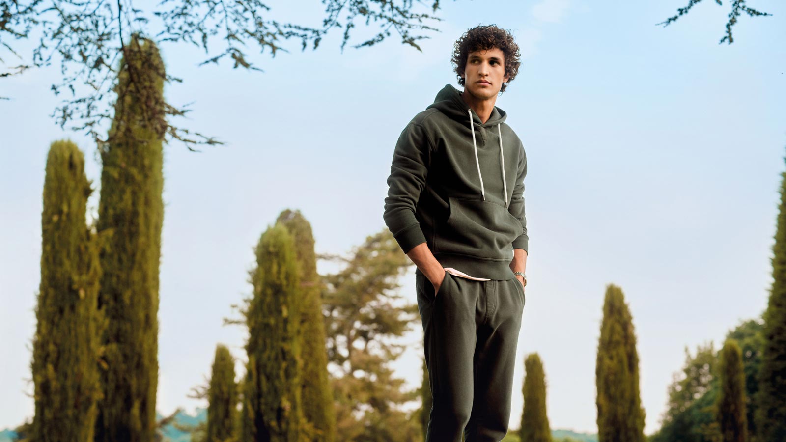 Green hoodie sweatshirt with matching track pants by mey story| mey®