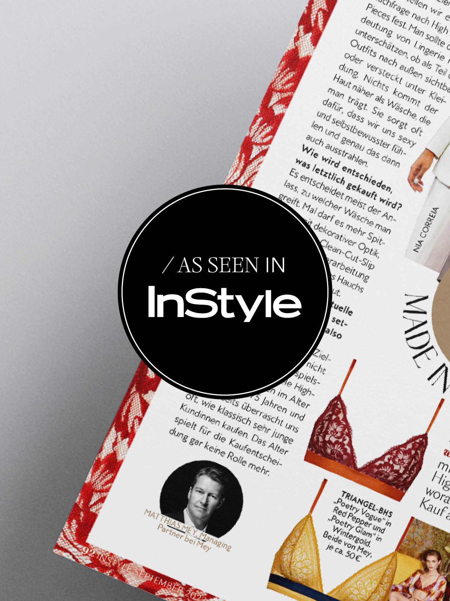 Lingerie Looks as seen in InStyle magazine | mey®